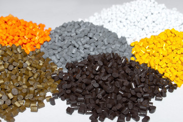  Plastic pellets. Colorant for plastics. Pigment in the granules.Polymeric dye.
