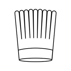 contour of chefs hat striped vector illustration