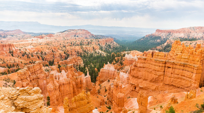 Bryce Canyon landscape from the top of mountain