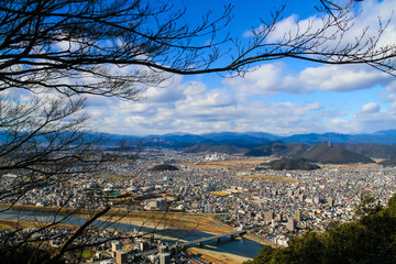 Gifu cityscape in Japan view from mountain