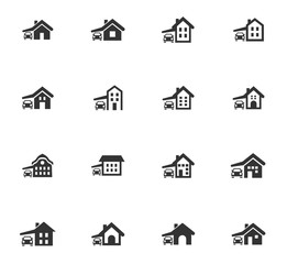 house type icon set