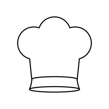 contour of chefs hat small vector illustration
