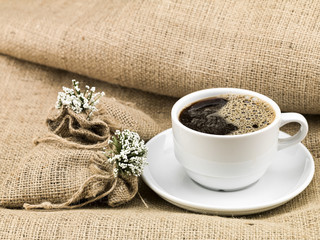 the hot coffee ready to drink