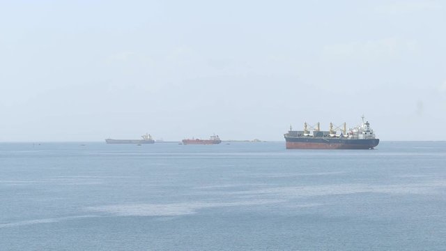 Merchant ship 2
Shooting of a container ship stops at the port