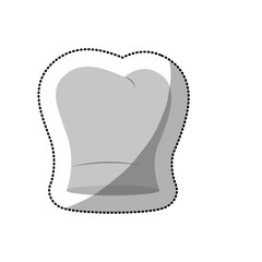 dotted sticker of chefs hat shading and curved vector illustration