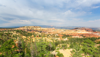 Fototapeta na wymiar Panoramic top view on Bryce Canyon National Park