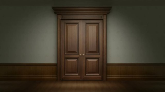 Door opening with chroma key. Two animations+chroma key+trackers.