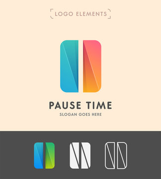 Pause time logo design