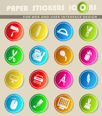 art tools icon set