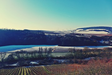 Blick über die winterliche rheinhessische Schweiz