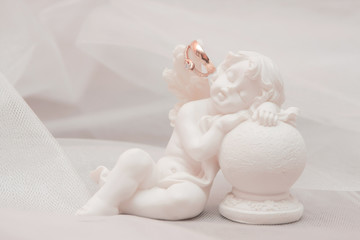 Photo of wedding rings in gold closeup