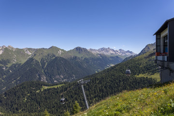 Cable railway in the mountains
