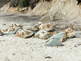 Kugelförmige Steine Moeraki Boulders Küste Neuseeland Otago