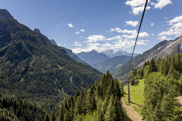 Cable railway in the mountains