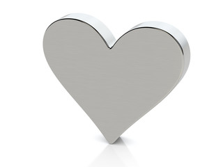 Metallic heart symbol