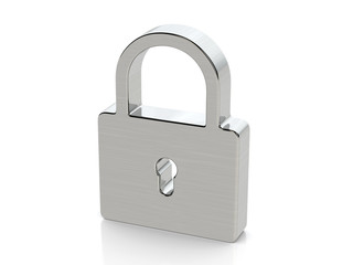 Metallic padlock symbol