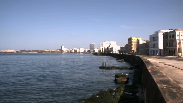 view across the iconic malecon in havana, cuba