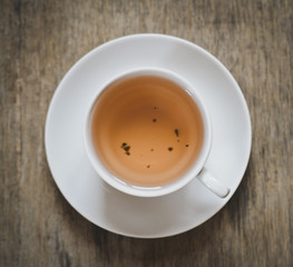 herbal tea, view from above, top