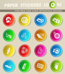 car shop icon set