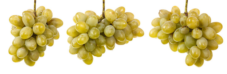 bunch of ripe grapes isolated on white background