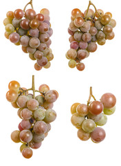 bunch of ripe grapes isolated on white background