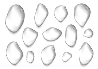 Naklejka premium Vector realistic 3d water drop collection on transparent background