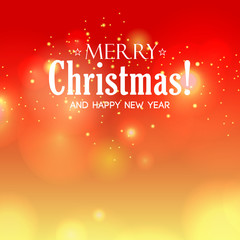 Vector bokeh Merry Christmas background. Defocused lights. Abstract blurred illustration.