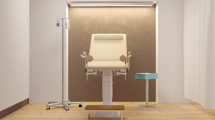Prenatal room. Hospital. 3D rendering