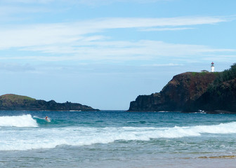 Fototapeta na wymiar Surfing at Secret Beach