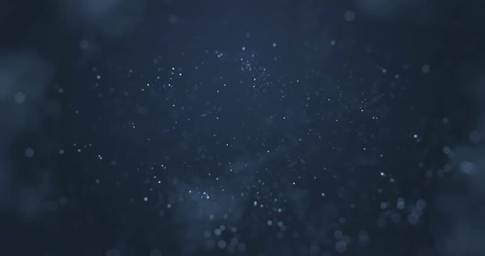 abstract gradient blue background with bokeh and particles flowing, events festive holiday overlay ready concept