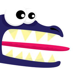 Vector cartoon funny dragon. Cartoon Dinosaur.