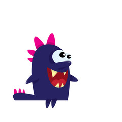 Vector cartoon funny dragon. Cartoon Dinosaur.