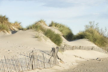 Beautiful Mediterranean sand dunes near Saints-Maries-de-la-mer, France