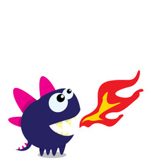 Vector cartoon funny dragon. Cartoon Dinosaur.