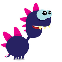 Vector cartoon funny dragon. Cartoon Dinosaur.