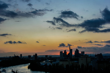 Fototapeta na wymiar Skyline of german finance metropole Frankfurt am Main