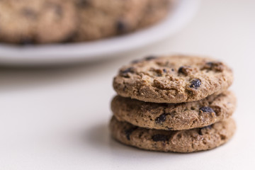 Galletas de chocolate apiladas 