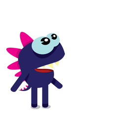 Vector cartoon funny dragon. Cartoon Dinosaur.