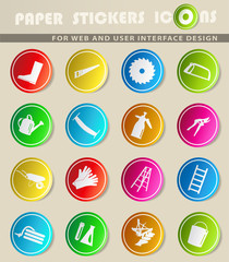 garden tools icon set