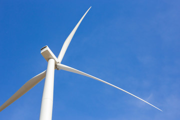 wind turbine on blue sky