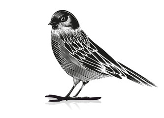 Schwarz Weiß Zeichnung eines Vogels