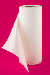 Paper towels isolated on white background.