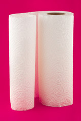 Paper towels isolated on white background.