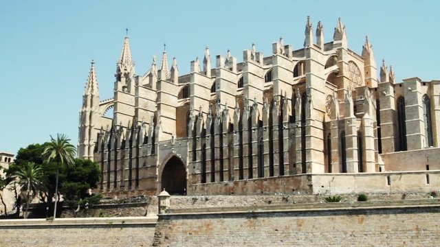 Cathedral of Palma Majorca, La Seu gothic medieval building, Balearic Islands, Spain.