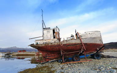 Remains of the old wooden ship