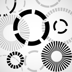 Abstract background with circles, geometric shapes, vector