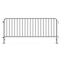 Steel barrier isolated on white. Side view. 3D illustration - 134145016