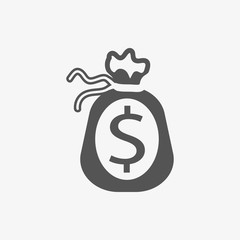 Money bag icon stock vector illustration flat design
