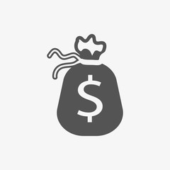 Money bag icon stock vector illustration flat design