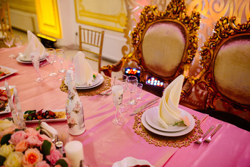 Wedding table candles.